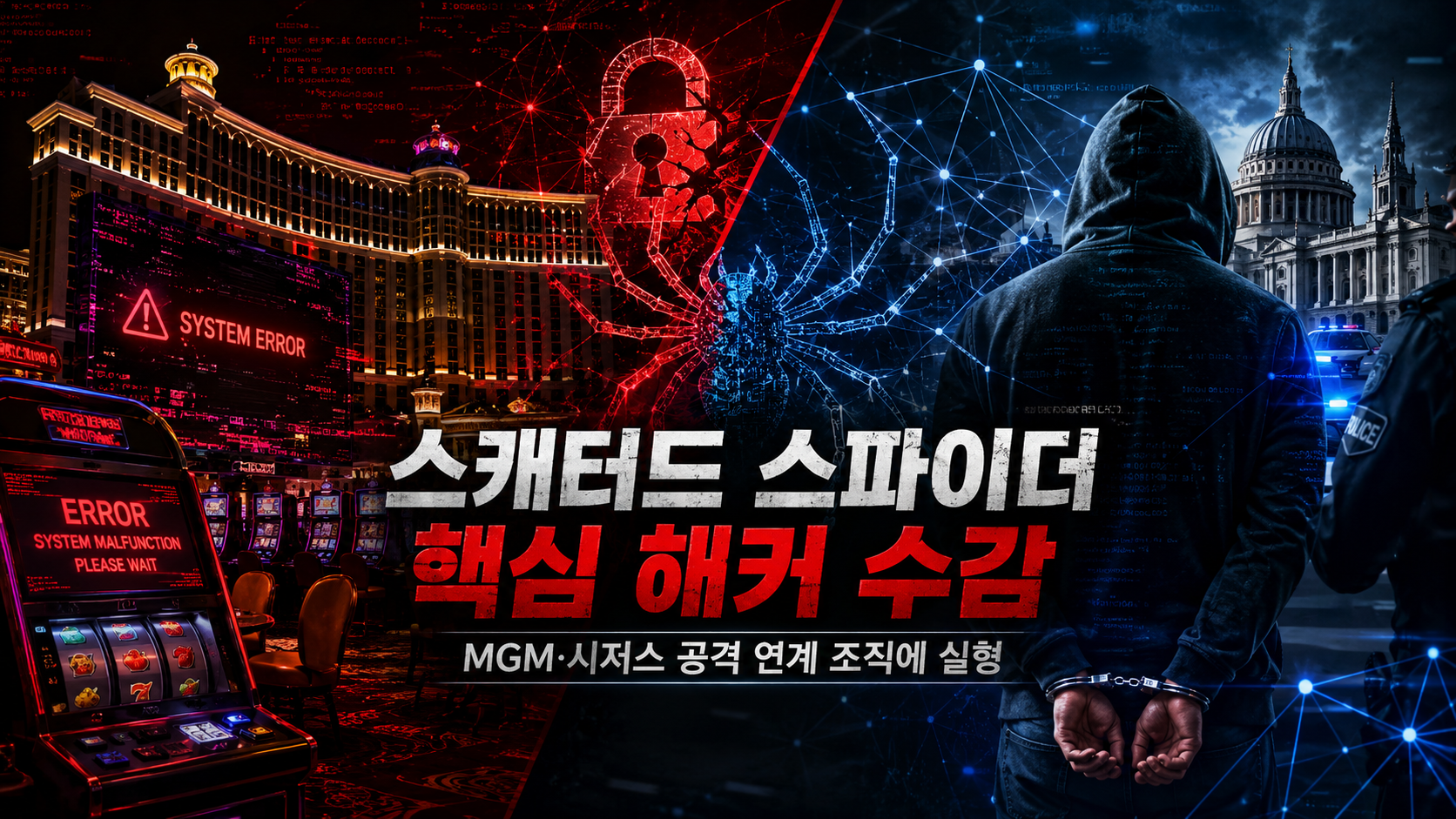 스캐터드 스파이더 해킹 조직 해커 수감 MGM 시저스 사이버 공격 뉴스 대표 이미지